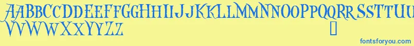 CAPTKD   Font – Blue Fonts on Yellow Background
