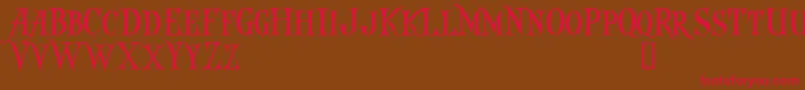 フォントCAPTKD   – 赤い文字が茶色の背景にあります。