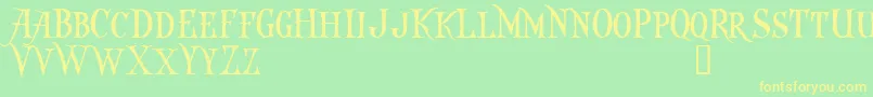 CAPTKD   Font – Yellow Fonts on Green Background