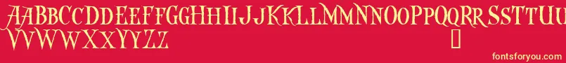 CAPTKD   Font – Yellow Fonts on Red Background