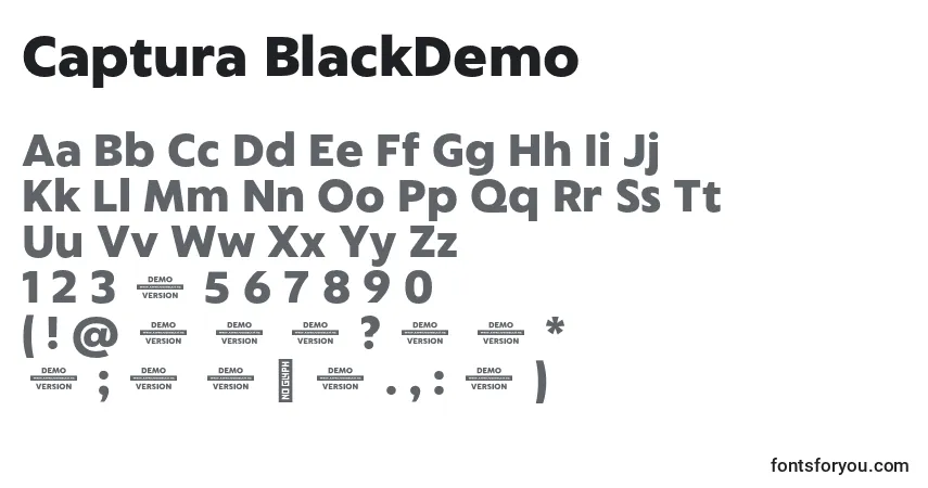 Шрифт Captura BlackDemo – алфавит, цифры, специальные символы