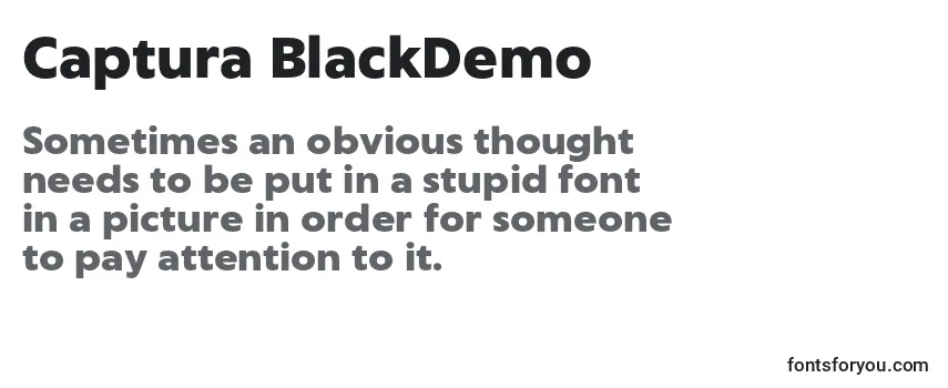 Überblick über die Schriftart Captura BlackDemo