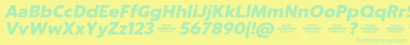 Captura BlackItalicDemo Font – Green Fonts on Yellow Background