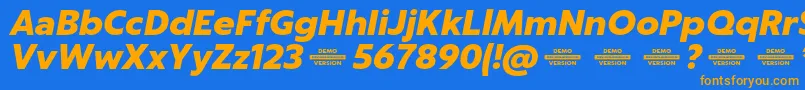 Captura BlackItalicDemo Font – Orange Fonts on Blue Background