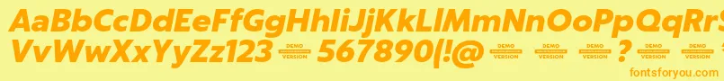 Captura BlackItalicDemo Font – Orange Fonts on Yellow Background