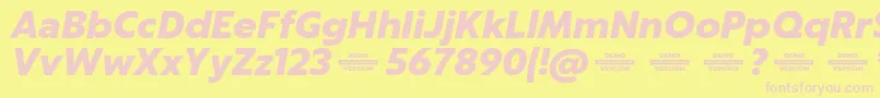 Captura BlackItalicDemo Font – Pink Fonts on Yellow Background