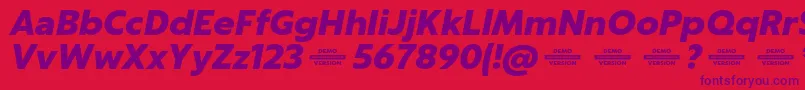 Captura BlackItalicDemo Font – Purple Fonts on Red Background