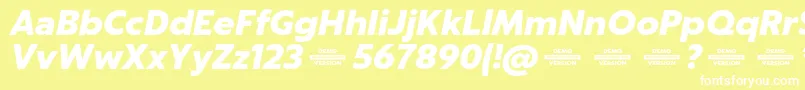 Captura BlackItalicDemo Font – White Fonts on Yellow Background