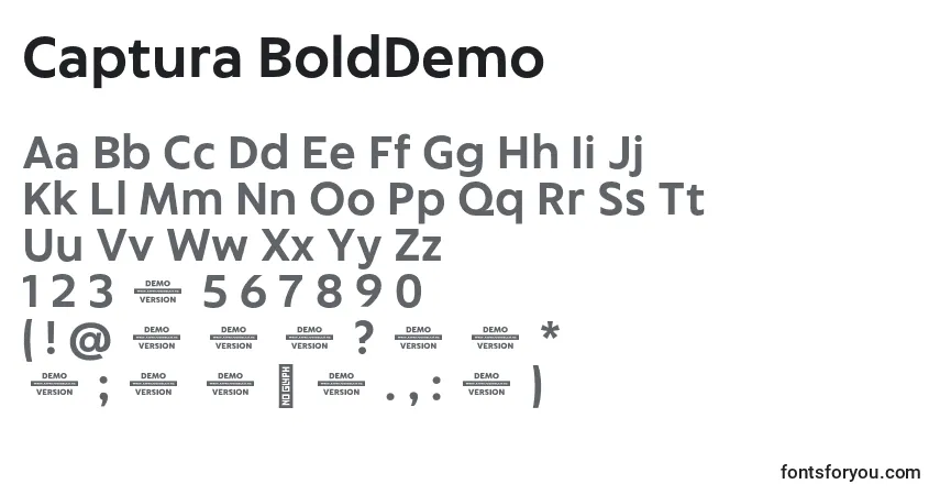 Шрифт Captura BoldDemo – алфавит, цифры, специальные символы