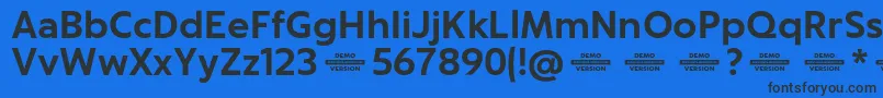 フォントCaptura BoldDemo – 黒い文字の青い背景