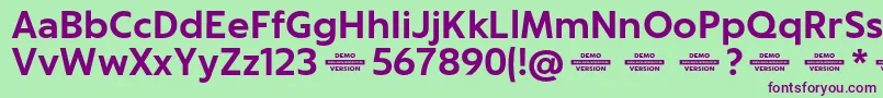 Captura BoldDemo Font – Purple Fonts on Green Background
