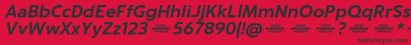 Captura BoldItalicDemo Font – Black Fonts on Red Background