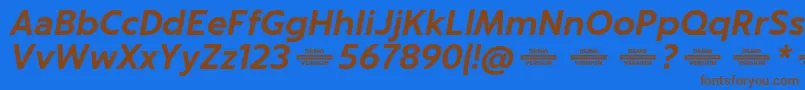 Więcej informacji o czcionce Captura BoldItalicDemo Czcionka Captura BoldItalicDemo – brązowe czcionki na niebieskim tle