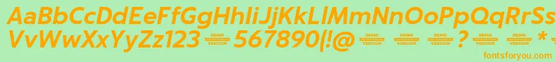Captura BoldItalicDemo Font – Orange Fonts on Green Background