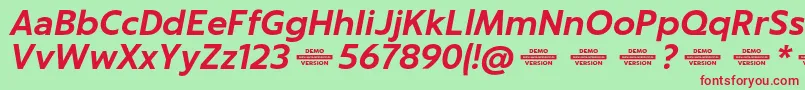 Captura BoldItalicDemo Font – Red Fonts on Green Background