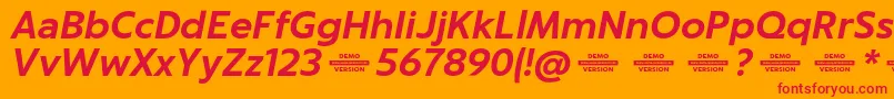 Police Captura BoldItalicDemo – polices rouges sur fond orange