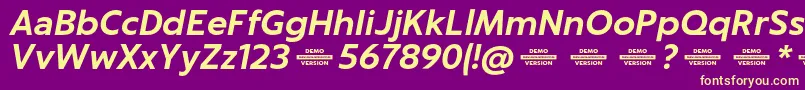 Captura BoldItalicDemo Font – Yellow Fonts on Purple Background