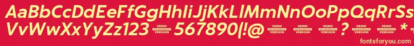 Captura BoldItalicDemo Font – Yellow Fonts on Red Background