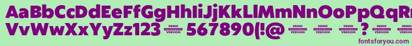 Captura HeavyDemo Font – Purple Fonts on Green Background