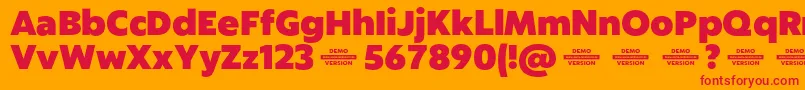 Captura HeavyDemo Font – Red Fonts on Orange Background