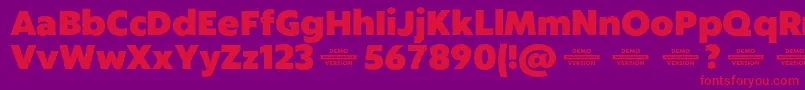 Captura HeavyDemo Font – Red Fonts on Purple Background