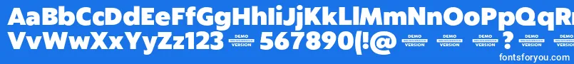 Fonte Captura HeavyDemo – fontes brancas em um fundo azul