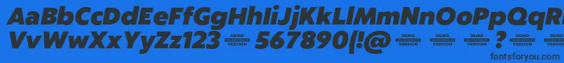 Captura HeavyItalicDemo Font – Black Fonts on Blue Background