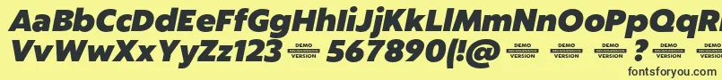 Captura HeavyItalicDemo Font – Black Fonts on Yellow Background