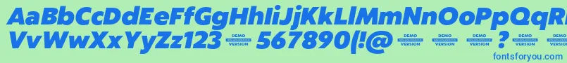 Captura HeavyItalicDemo Font – Blue Fonts on Green Background