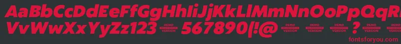 Captura HeavyItalicDemo Font – Red Fonts on Black Background