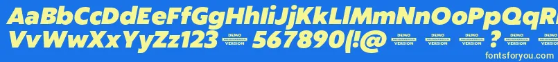 Шрифт Captura HeavyItalicDemo – жёлтые шрифты на синем фоне