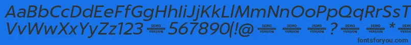 フォントCaptura ItalicDemo – 黒い文字の青い背景