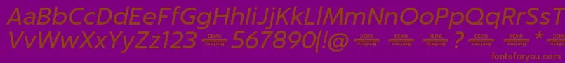 Captura ItalicDemo Font – Brown Fonts on Purple Background