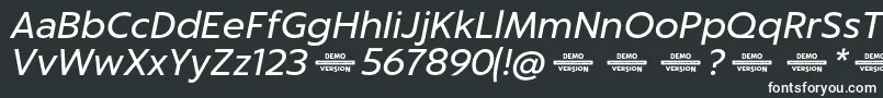Captura ItalicDemo-fontti – valkoiset fontit mustalla taustalla