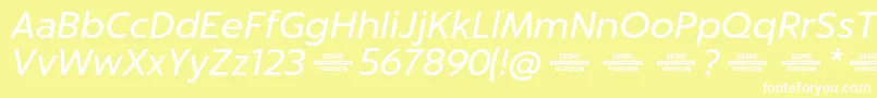 Captura ItalicDemo Font – White Fonts on Yellow Background