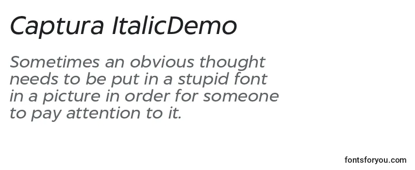Review of the Captura ItalicDemo Font