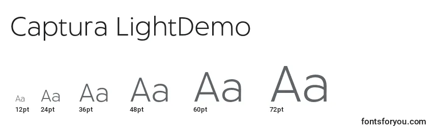 Размеры шрифта Captura LightDemo