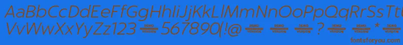 Captura LightItalicDemo Font – Brown Fonts on Blue Background