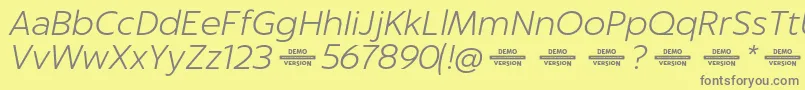 Captura LightItalicDemo Font – Gray Fonts on Yellow Background