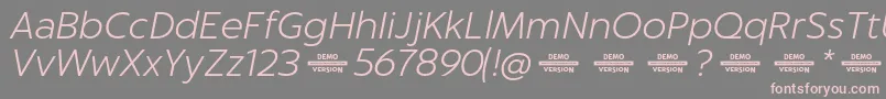 Captura LightItalicDemo Font – Pink Fonts on Gray Background