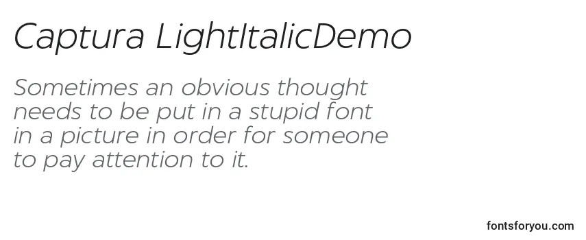 Captura LightItalicDemo-fontti