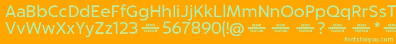Captura RegularDemo-Schriftart – Grüne Schriften auf orangefarbenem Hintergrund
