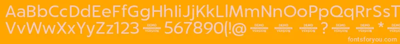 Captura RegularDemo-fontti – vaaleanpunaiset fontit oranssilla taustalla