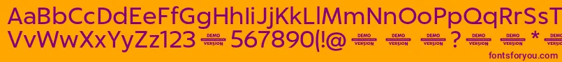 Captura RegularDemo Font – Purple Fonts on Orange Background