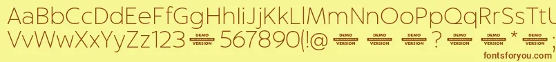 Captura ThinDemo Font – Brown Fonts on Yellow Background