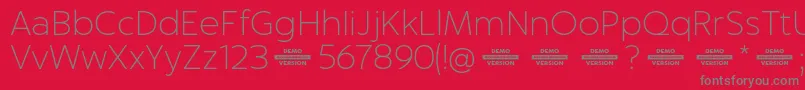 Captura ThinDemo Font – Gray Fonts on Red Background