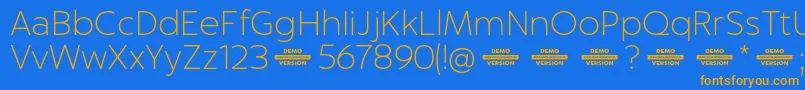 Captura ThinDemo Font – Orange Fonts on Blue Background