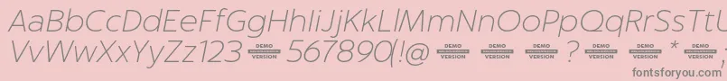 Captura ThinItalicDemo Font – Gray Fonts on Pink Background