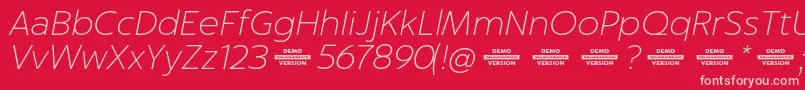 Captura ThinItalicDemo Font – Pink Fonts on Red Background