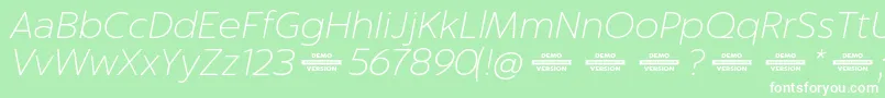 Captura ThinItalicDemo Font – White Fonts on Green Background